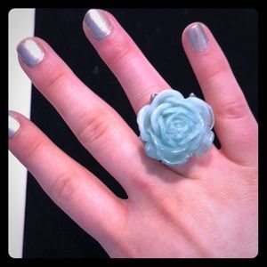 Aqua/teal flower ring